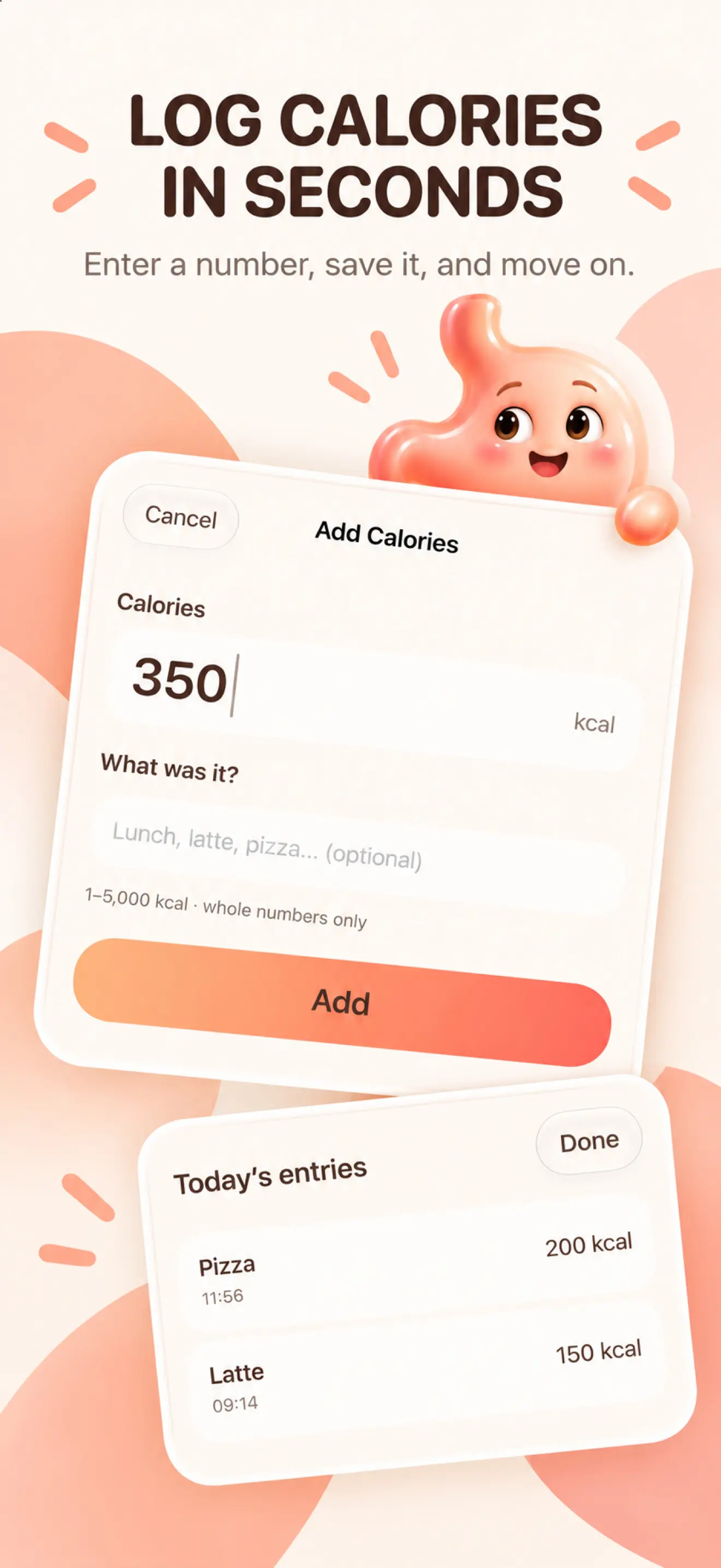Calo quick manual calorie logging