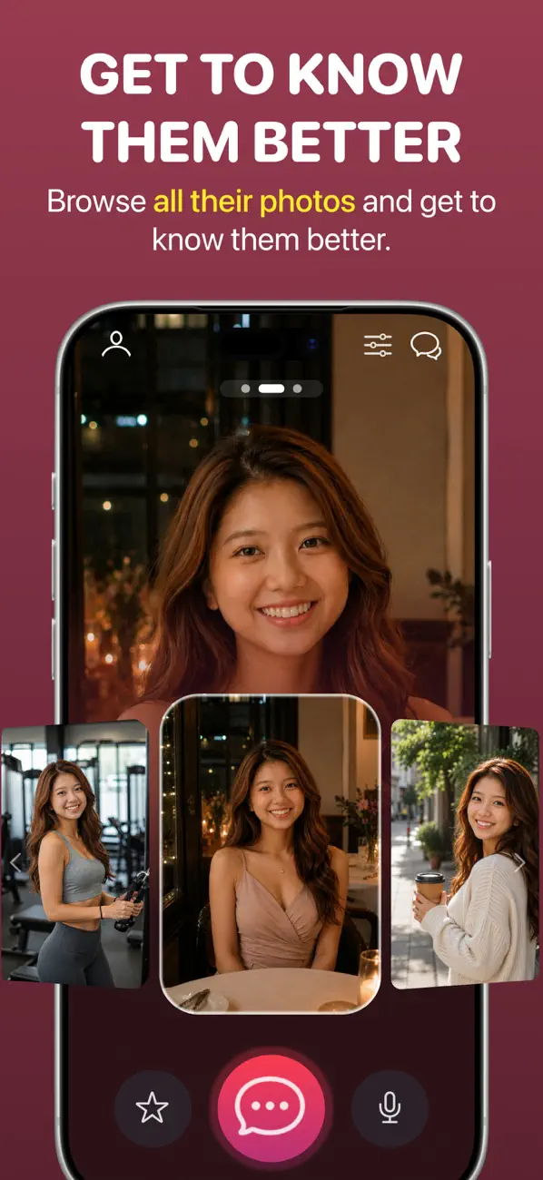 iCupid full-screen profile browsing